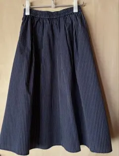 GU タックフレアミディスカートストライプ(丈短め)サイズM　新品未使用