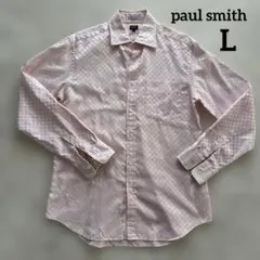 Paul Smith ポールスミス　長袖　ピンクシャツ　メンズLサイズ 春夏のサムネイル