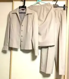 ベージュ スーツ3点セット ジャケット パンツ スカート