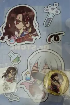 Dr.STONE　獅子王司氷月金狼　科学部くじクリアファイルアクキー缶バッジ