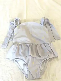 グレー フリル付き ベビー水着 女の子用