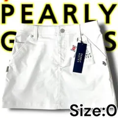 0 パーリーゲイツ 日本製 ロゴ刺繍 ハイストレッチ ミニスカート ホワイト系