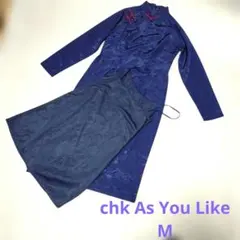 chk As You Like チャイナ風 刺繍 M ネイビー 花柄 キャミ付
