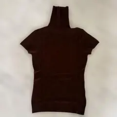 ＊タグ付き新品＊半袖タートルネックニット M チョコレートブラウン