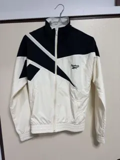90s Reebok ベクターロゴ ナイロンジャケット ヴィンテージ 黒白 L 