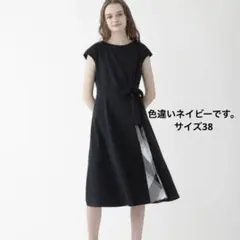 ブルーレーベルクレストブリッジ　モックロディシルケットワンピース　38