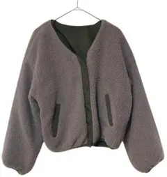 リバーシブルジャンパー 茶、緑 Mサイズ