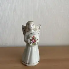 ロシア　陶器製 天使の置物 花柄　Ангел колокольчик
