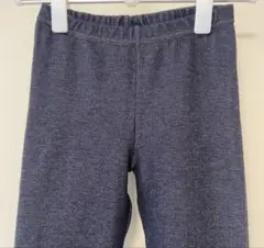 アツギ デニム柄 レギンスパンツ ストレート M-L 紺 綿混 伸縮 ストレッチのサムネイル
