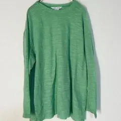 【M】URBAN REVIVO グリーン 緑 長袖Tシャツ 薄手 可愛いお洒落