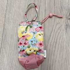 【美品】FEILER フェイラー ペットボトルホルダー 巾着 花柄 パステルのサムネイル