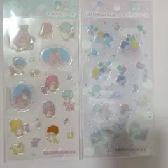 新品　サンリオ　キラぷくシール　リトルツインスターズ　シール　2枚セット