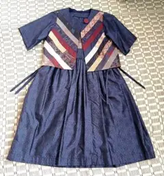 大島紬リメイクワンピースセットアップ