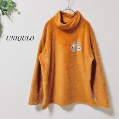 UNIQLO スヌーピー ボアフリースプルオーバー 長袖 S オレンジ