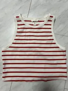 H&M ボーダー柄 クロップド タンクトップのサムネイル
