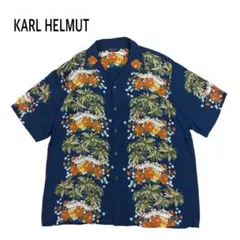 KARL HELMUT オープンカラー アロハシャツ 半袖 花柄 レーヨンのサムネイル