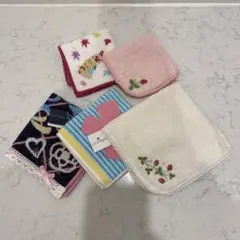 《未使用品》タオルハンカチ 5枚セット　かわいい系