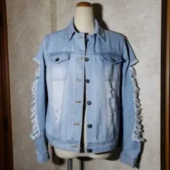 ❤ANAP❤ダメージデニムジャケット/フリーサイズ/Gジャン春夏秋冬アウター