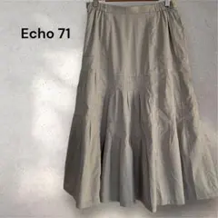 Echo 71 エコー71 ロングスカート フレア ベージュ 11号 裏地付き