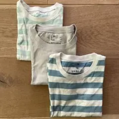 無印良品　キッズTシャツ3枚セット 90cm ストライプ・無地