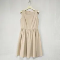 0051✣美品 ハロッズ ベージュブラウン ドビー織りワンピース✣2のサムネイル