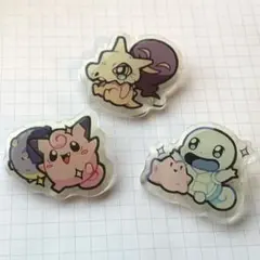 【匿名発送】ポケモン　ピンズ　うるちゅる　ピッピ　カラカラ　ゼニガメ　メタモン