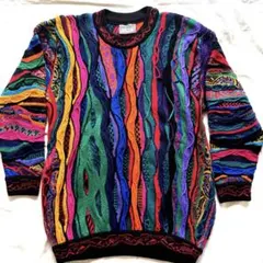 coogi クージー 3dニット マルチカラー S メンズ 90s 古着