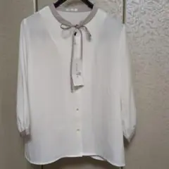 Honeys　新品　リボン付きブラウス　七分袖　M