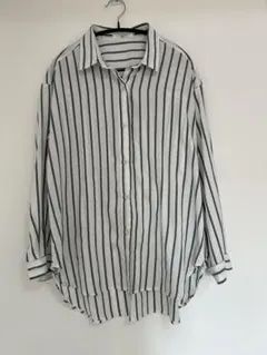 Samansa Mos2 美品薄手軽い春夏 美品ストライプシャツ Mサイズ