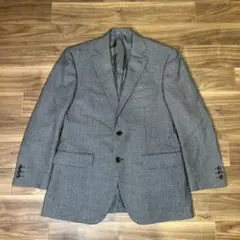 CAFE SOHO チェック柄 テーラードジャケット 昭和レトロ感 カシミヤ 絹