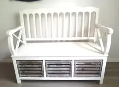 ☆白い木製ベンチ★