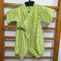 花柄甚平 明るい緑色 80cm