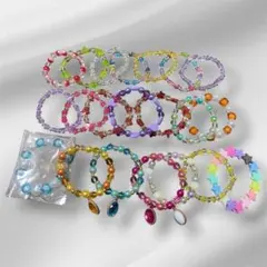 ビーズブレスレット 21個 大量 まとめ売り ハンドメイド資材にも！①