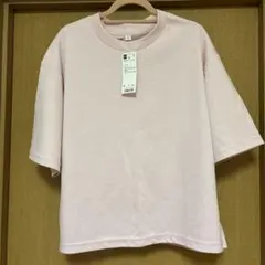新品　GUピンクワイドＴシャツ5分袖