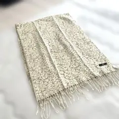 AZUL by moussy レオパード柄ストール ベージュ系 フリンジ付き