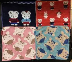familiar ファミリア ハンドタオル4枚セット 美品 くま柄 まとめ売り