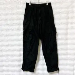 ユニクロ ワイドフィットカーゴパンツ 男女兼用 ブラック M 綿混 トレンド