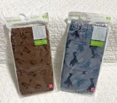 新品　ユニクロ　リラックスフィット　10分丈レギンスパンツ 恐竜　2枚　90㎝