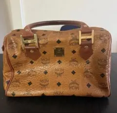 ダメージあり MCM ミニボストンバッグ レザー ハンドバッグ ビンテージ