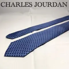 極美品☆シャルルジョルダン☆ネクタイ☆ブルー☆青系☆水色☆パターン柄☆775