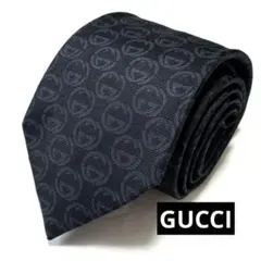 ◆ GUCCI グッチ ネクタイ GG柄 総柄 シルク100% ブラック