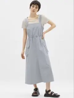 GU　ジーユー　テックジャンパードレス　グレー　ワンピース　Sサイズ