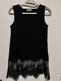 Samansa Mos2 レース切替タンクトップ ブラックのサムネイル
