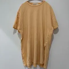 AMERICAN HOLIC Tシャツ　ロング丈　くすみオレンジ　スリット　L
