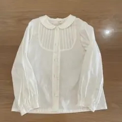 ホワイトコットン長袖シャツ