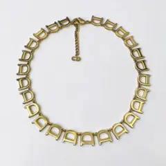 【極希少•美品】DIOR Dロゴ リンク チョーカー ネックレス ゴールド