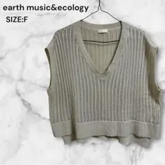 【earthmusic&ecology】✨美品✨ 透かしVネックニットベストF
