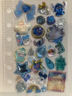 (62)【ブルー系】立体シール おすそ分け シール交換 シール帳 おまとめ割引