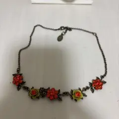 ミハエルネグリン　フラワーモチーフ ネックレス オレンジストーンのサムネイル
