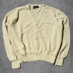 60s CAMPUS ヴィンテージ カーディガン USA製 L ホワイト